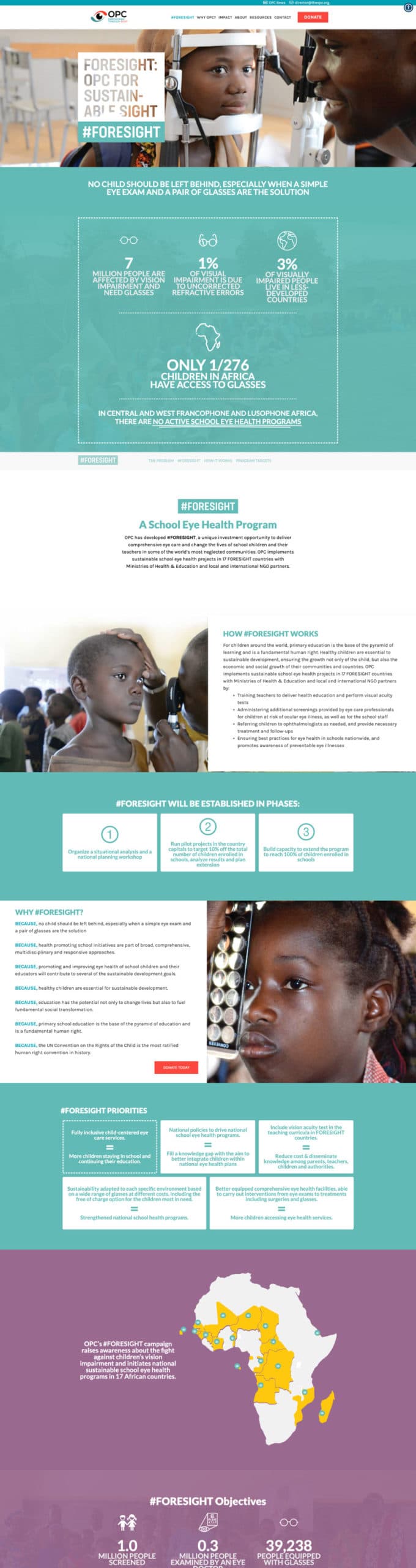 The Organization for the Prevention of Blindness wordpress website was developed by Good Agency. Good Agency is a nonprofit website design agency that specializes in nonprofit website design.