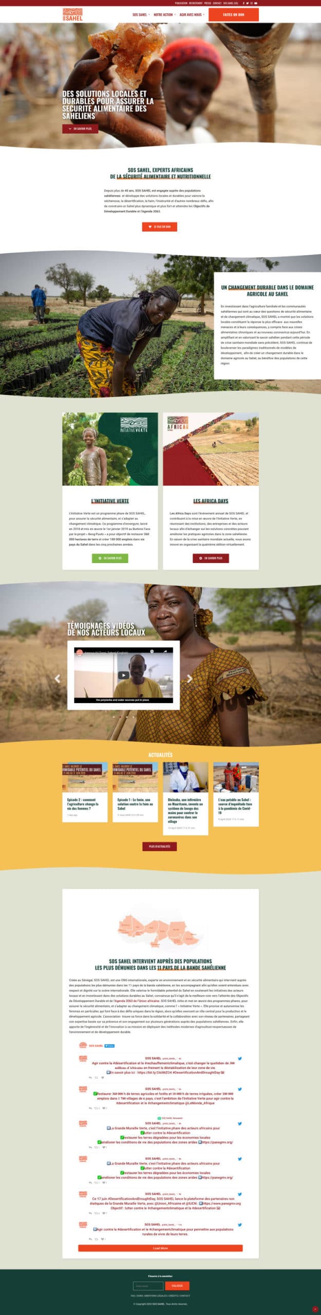 We helped SOS Sahel with many wordpress website projects: wordpress website design, UX improvements, UI improvements, complete WordPress revamps, wordpress maintenance, custom code updates. Good agency specializes in nonprofit website design and nonprofit digital marketing, online fundraising and growth marketing. Request a quote